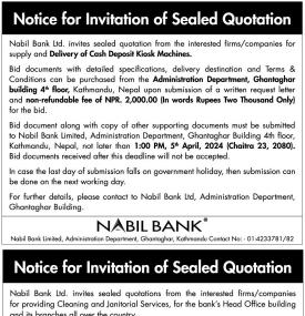 Notice for Invitation of Sealed Quotation