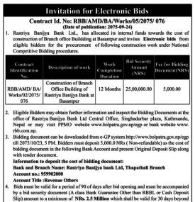 Invitation for Electronic Bids