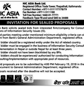 Invitation of Sealed Bids