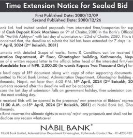 Time Extension Notice  for Sealed Bid