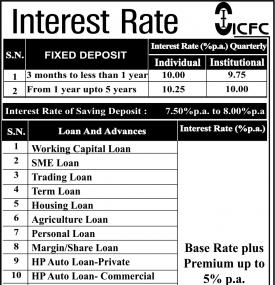 Interest Rates Notice  !!!
