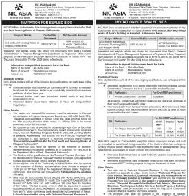Invitation for Sealed Bids and Quotation
