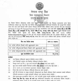 लगानी सम्बन्धी नेपाल राष्ट्र बैंकको जरुरी सूचना