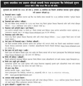 सूचना अद्यावधिक तथा प्रकाशन गरिएको सम्बन्धी सूचना