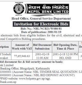 Invitation for Electronic Bids -