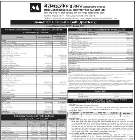 Mero Microfinance reports FY 2080/81 Q3 net profit: Rs 123.84M -