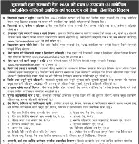 सूचनाको हक सम्बन्धी सूचना