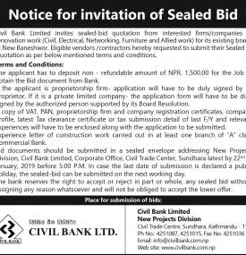 Invitation for sealed  bids !!!