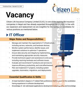 JOB VACANCY -