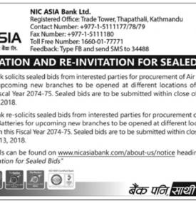 Invitation and Re-invitation for sealed bids