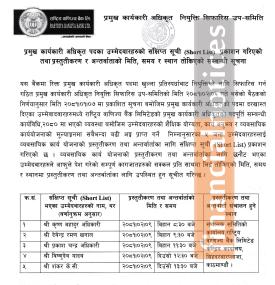  राष्ट्रिय वाणिज्य बैंकको नयाँ प्रमुख कार्यकारी अधिकृत (CEO) को  ‘सर्टलिस्ट’ बारे सूचना -