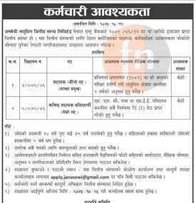लघुवित्तमा कर्मचारी आवश्यकता - Job 