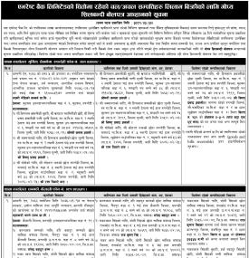 धितोमा रहेको चलअचल सम्पत्ति लिलाम बिक्रीको लागि गोप्य शिलबन्दी बोलपत्र आव्हानको सूचना