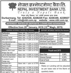 Interest Rate Notice - NIBL