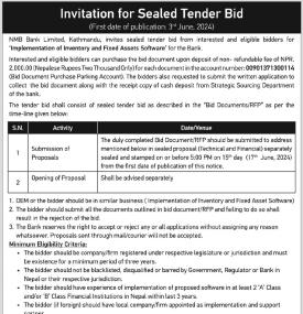 Invitation for Sealed Tender Bids