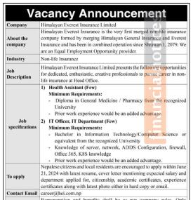 JOB VACANCY - 