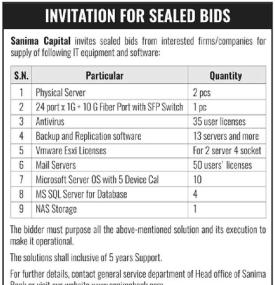 Invitation for Sealed Bids