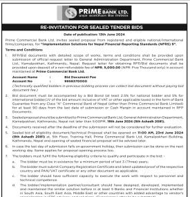 Re-Invitation for Sealed Tender Bids -