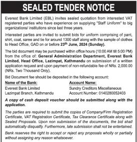 Sealed Tender Notice