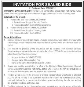 Invitation for Sealed Bids