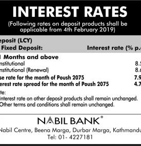 Interest Rates- Nabil Bank