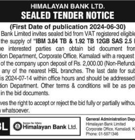 Sealed Tender Notice 