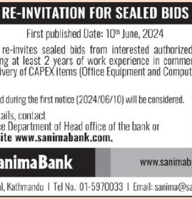 Re-Invitation for Sealed Bids