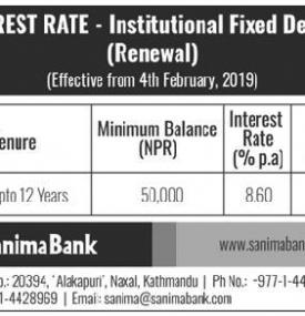 Interest Rate - Fixed Deposit