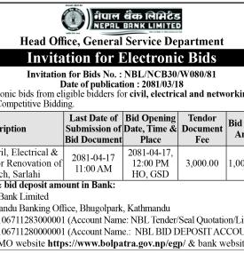 Invitation for Electronic Bids