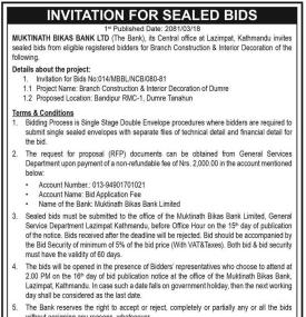 Invitation for Sealed Bids