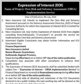 Expression of Interest (EOI)