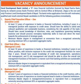 Vacancy Announcement -