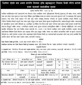 धितोमा रहेको चलअचल सम्पत्ति लिलाम डाँक बढाबढद्धारा लिलाम गर्ने बारेको प्रथम पटकको सूचना