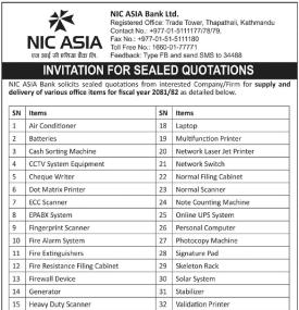Invitation for Sealed Quotation