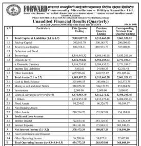 Unaudited Financial results