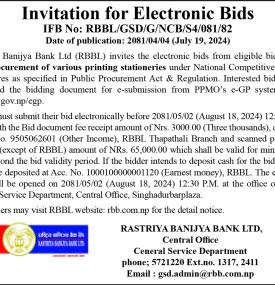 Invitation for Electronic Bids