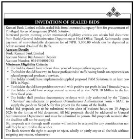 Invitation of Sealed Bids