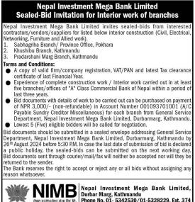 Invitation for Sealed Bid Notice
