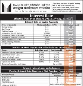 Interest Rates Notice -
