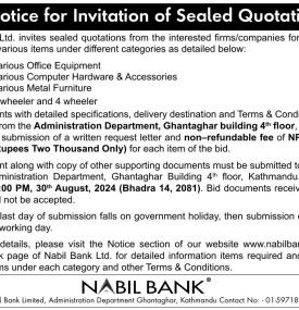 Notice for Invitation for Sealed Quotation