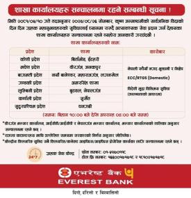 सार्वजनिक विदामा शाखा कार्यालयहरु सन्चालनमा रहने सम्बन्धी सूचना -