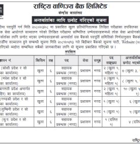 राष्ट्रिय वाणिज्य बैंकको अन्तार्वार्ताका लागि छनोट गरिएको सूचना -