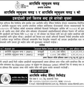 Notice About book closure date of RBB Mutual Fund 1 and RBB Mutual Fund 2