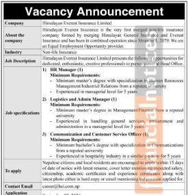 Exciting Career Opportunities at Himalayan Everest Insurance Limited