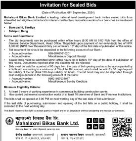 Invitation for Sealed Bids