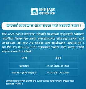 शाखा कार्यालय खुल्ला रहने सम्बन्धी सूचना -