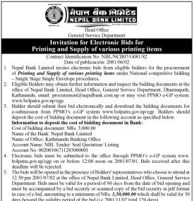 Invitation for Electronic Bids