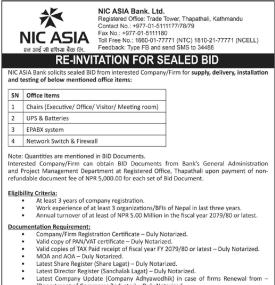 Re-Invitation for Sealed Bid