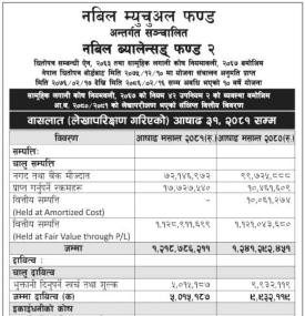 Nabil Investment Banking published financial highlights of 