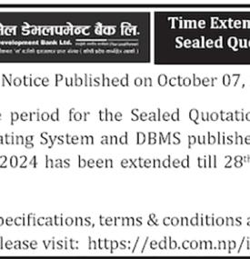 Time Extention for Sealed Quotation